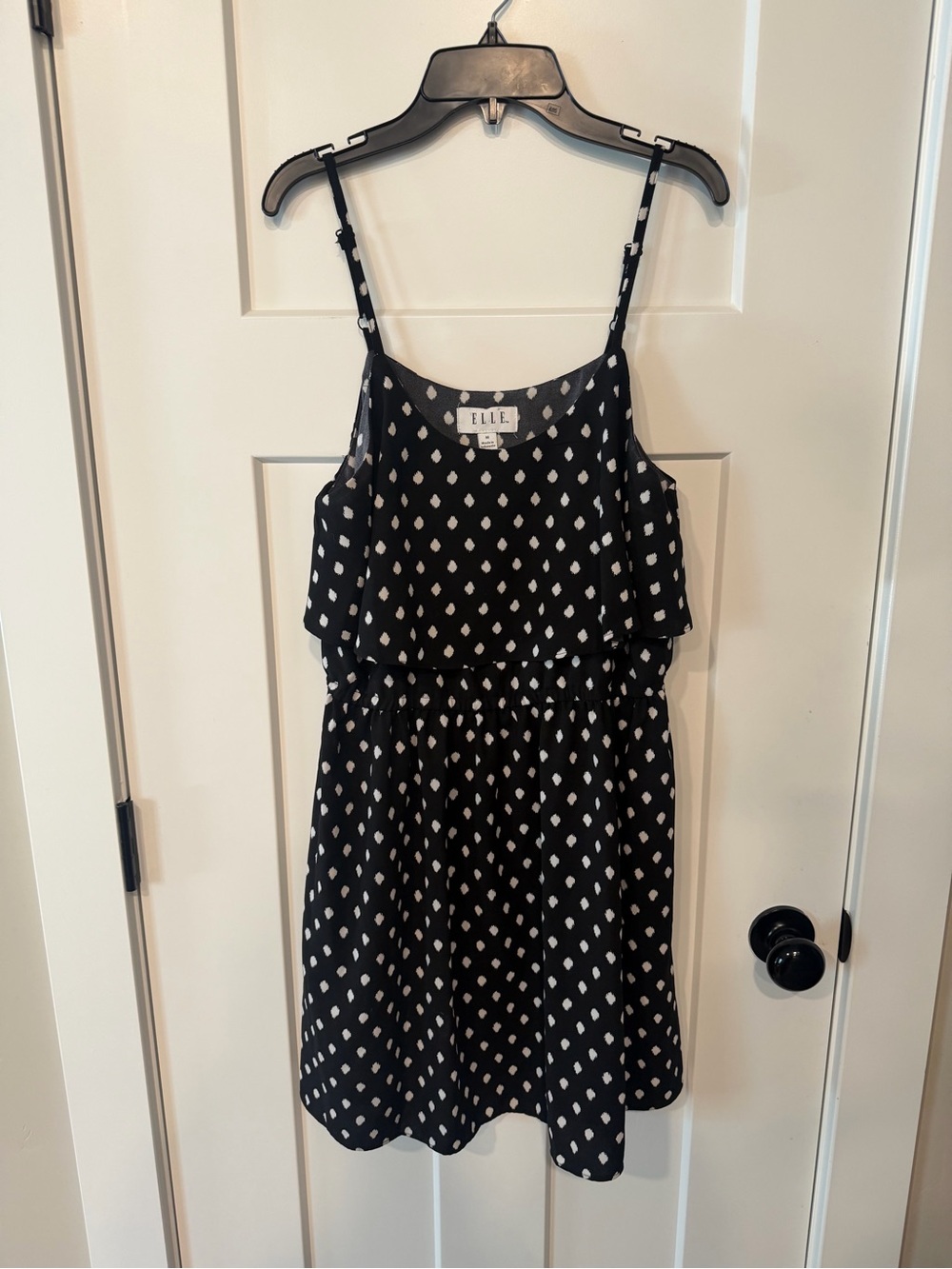 Women’s Elle Black and White Dress with Spaghetti Straps in size Medium